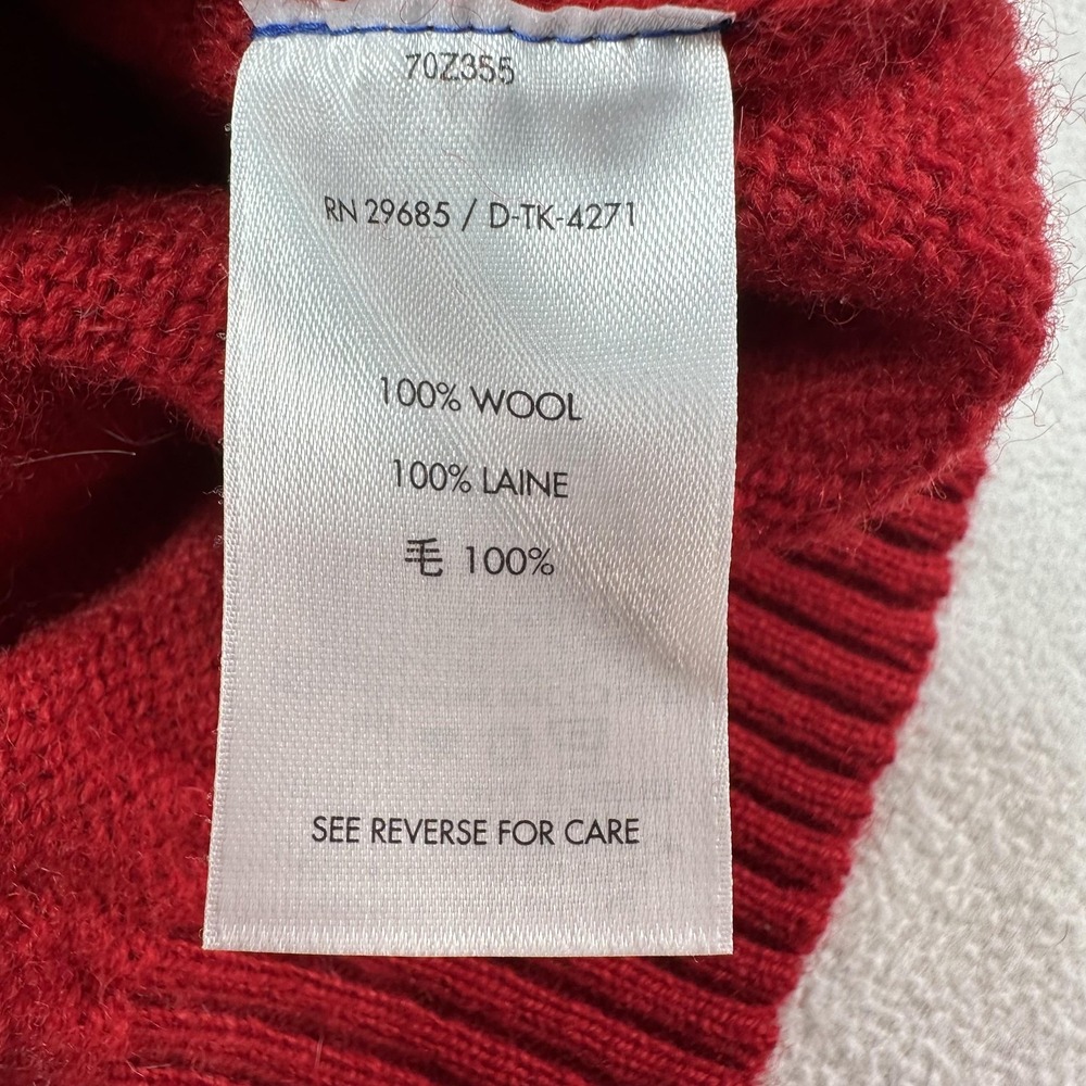 Vintage Pendleton Sweater Mens Large Red Shetland Wool Crewneck Knit Pullover - Picture 8 of 13